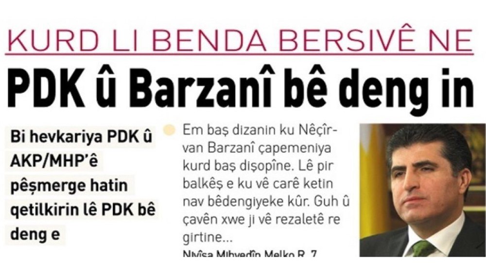 Нечирван Барзани передал координаты турецкой армии для атак?