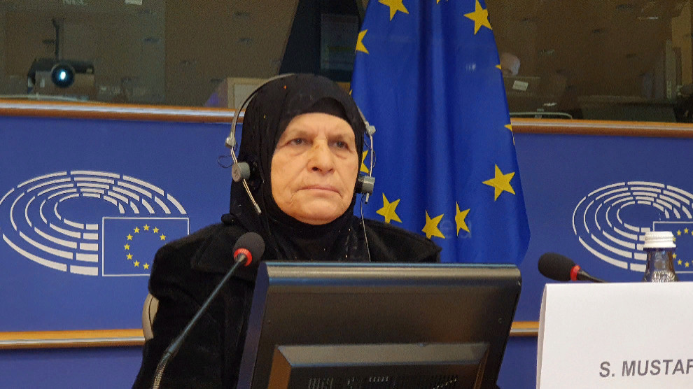 Мать Хаврин Халаф на трибуне Европарламента
