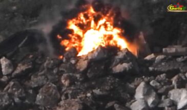 Опубликовано видео уничтоженного экскаватора